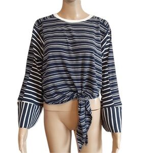 Evident Stripped Cropped Sweater Size Medium